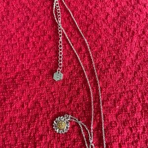 Swarovski Silver and Gold Necklace with Crystal Accents